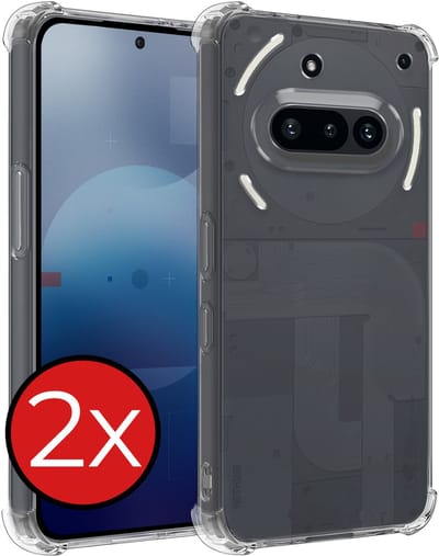 Hoesje - 2 Stuks - Geschikt voor Nothing Phone (3a) - Sterk & Shockproof - Back Cover - Siliconen Case - Telefoon Hoes Shock Proof - Telefoonhoes - Transparant