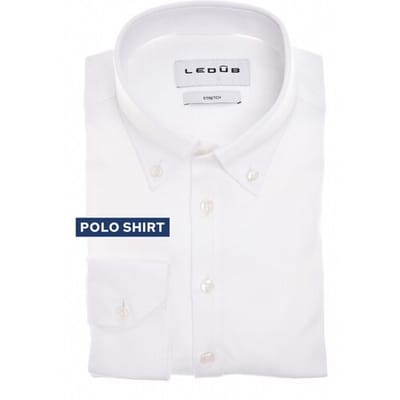 Ledûb Polo Long Sleeve Solid Color Cotton Jersey Wit / male