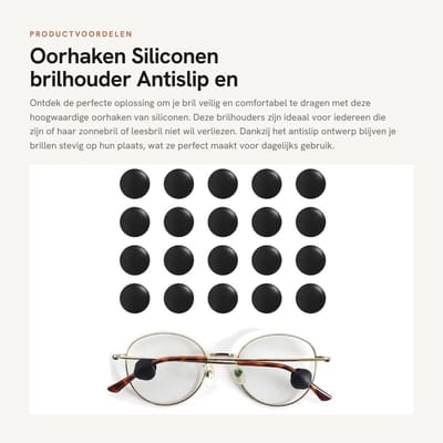 Dailygoods- Brilhouder Antislip - Brilhouder voor Auto - Brilstandaard - Brilhouders Auto - Zonnebril/Leesbril - 100% Zachte Siliconen - Brilclips