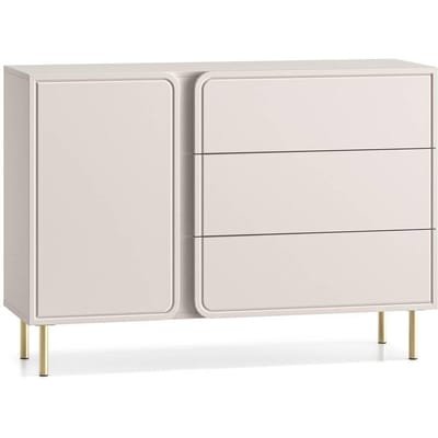 Selsey Loppa – Dressoir 1-deurs met 3 lades, kasjmierbeige, 120 cm