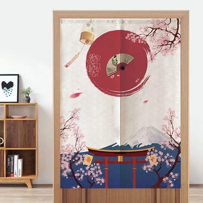 Dailygoody - Japanse Stijl Gordijn - Verduisterend Deurgordijn - 85x120 cm - Half Gordijn - Ideaal voor Thuis en Kinderkamer - Decoratie voor Keu