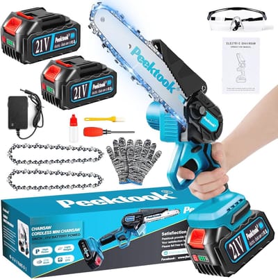 Draadloze Mini Accu Kettingzaag 6 Inch met Borstelloze Motor en Hoge Capaciteit Batterij