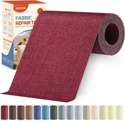 Stoffen Patches - Reparatiedoek - Meubels Herstellen - Waterdicht Zelfklevend - 10 x 200 cm - Donkerrood