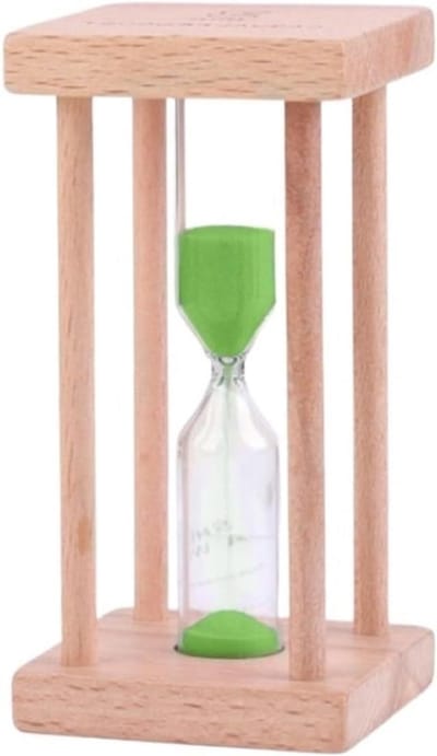 Zandloper Timer - Zandklok Tijdmeter - Tijdmanagement Hulpmiddel - Massief Houten Frame - 100 x 100 x 100 mm - Groen