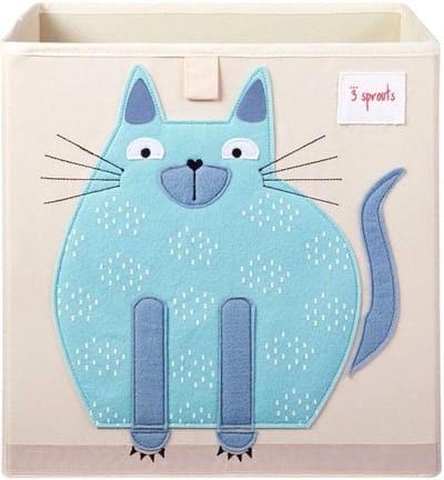3 Sprouts Storage Box - Blue Cat