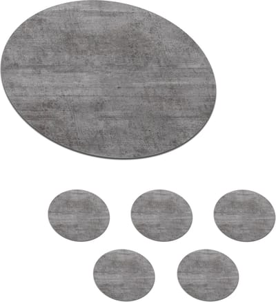 Onderzetters voor glazen - Rond - Beton - Patroon - Antiek - 10x10 cm - Glasonderzetters - 6 stuks