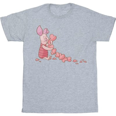 Disney Dames/Dames Winnie The Pooh Knorretje Hartenketting Katoenen Vriendje T-shirt (Sportgrijs)