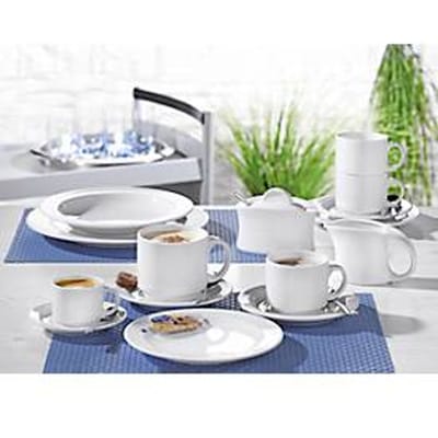Adrina koffieservies, wit, porselein, 20 stuks