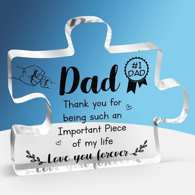 Dailygoods- Acryl Blok Gegraveerd - Verjaardagscadeau - Vaderdagcadeau - Cadeau voor Papa - Uniek Cadeau - 1 Stuk - Acrylplaatje