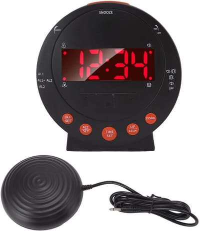 Dailygoods- Wekker Extra Luide 113 Decibel - Vibrerende Klok - Knipperlicht - Shaker - Geschikt voor Alle Leeftijden - Alarm met Trillingen - Alarmklok