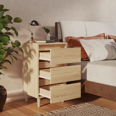 vidaXL - Nachtkastje - met - houten - poten - 40x35x69 - cm - sonoma - eikenkleurig