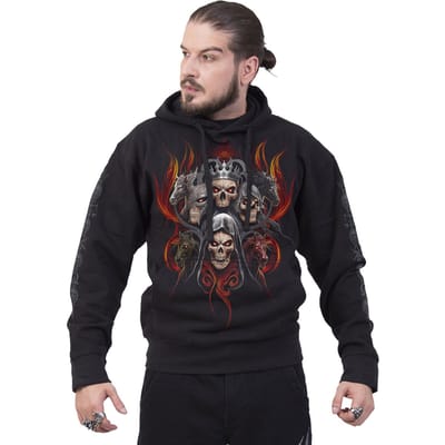 Spiraal Unisex Volwassen Openbaring Rug- & Mouwprint Hoodie (Zwart)