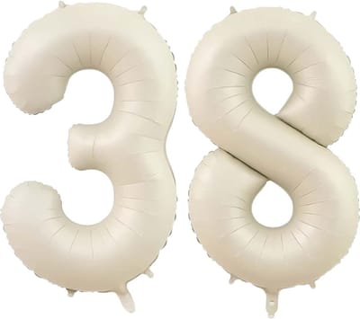 Cijfer Ballonnen Ballon Cijfer 38 Verjaardag Versiering Feest Helium Ballonnen Cijferballon Folieballon Wit Xl Formaat