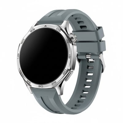 Siliconen bandje - geschikt voor Huawei Watch GT Runner 2 / GT 2(e) 46 mm / GT 3 / 4 / 5 (Pro) 46 mm / Watch 3 (Pro) / Watch 4 (Pro) / GT 6 (PRO) 46mm - riggel - donkergrijs