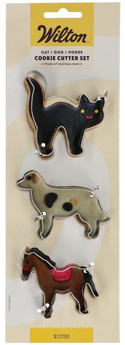 Wilton Koekjes Uitsteker - Kat, Hond, Paard - Set/3, Uitsteekvormpjes, Koekjes Vorm
