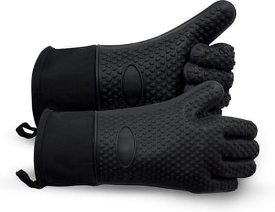 Hittebestendige Ovenwanten 2 Stuks - Tot 230 ℃ - Hoogwaardige Siliconen - BPA Vrij – Ovenhandschoenen – BBQ Handschoenen - Zwart