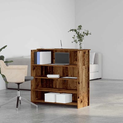 vidaXL - Receptiebalie - 100x50x103,5 - cm - bewerkt - hout - oud - houtkleurig