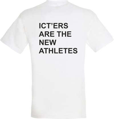 T-shirt ICT'ERS ARE THE NEW ATHLETES| T-shirt heren grappig | grappige cadeaus voor mannen | Wit | maat XS