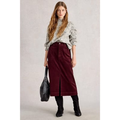 White Stuff Tia Cord Midi Skirt Dark Plum Taglia: 18 REGULAR | Minigonne Outlet | Donna | Magenta