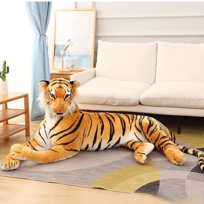 Gigantische Tijger Knuffel Realistisch Knuffeldier Zachte Witte Tijger Pop Kinder Verjaardagscadeau Decor Wild Dier Simulatie 40cm bruin