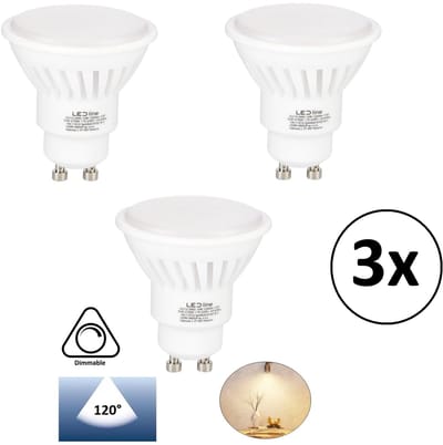 3 PACK - GU10 LED Spot 10w | 1250 Lumen (125lm/w) | 2700K Warm Wit | Keramiek Body | Dimbaar | Lichthoek: 120°