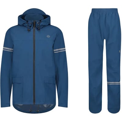 AGU Original Essential Regenpak – 100% Waterdicht & Winddicht – Dames & Heren - Poray 5.000 – Gerecycled Materiaal – Blauw - S