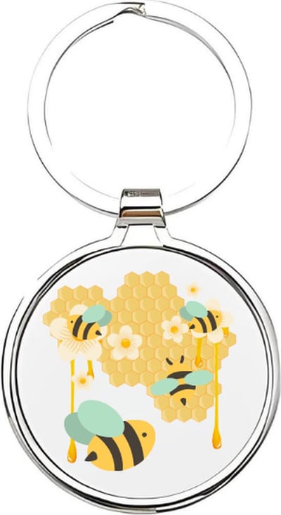 Akyol - Bijen Sleutelhanger - bij - Dierenliefhebbers - Bee - wesp - hommel - dieren - insecten - honing - honingraad - wespenkoningin - tuindieren - vliegend insect - dierendag - 4 x 7,5 CM