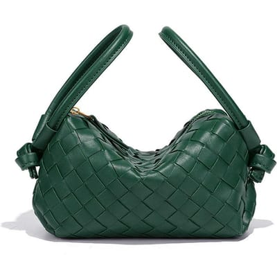 Modieuze Dubbele Pols Handtas voor Dames, Handgeweven Tas met Designgevoel, Trendy Kussentas, Enkele Schouder Crossbody Tas gray