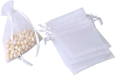 Dailygoods- Organza Zakjes 10 Stuks - Cadeauzakjes/Snoepzakjes - Sieradenzakjes - Bruiloft/Verjaardag - 40 x 60 cm - Wit Organza