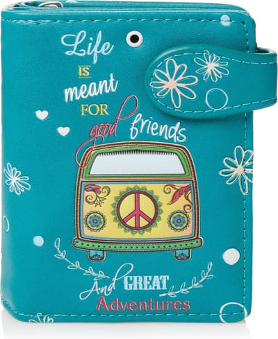 Shagwear Portemonnee - Compact Beugelportemonnee - Dames - Kunstleer - Great Adventures (009916sm)