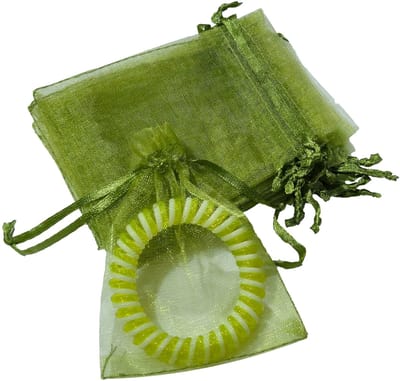 Prigta - Organza Zakjes Olijfgroen 7x9 cm - 100 stuks - Luxe Cadeauzakjes - Herbruikbaar - Voor Sieraden, Bedankjes & Decoratie
