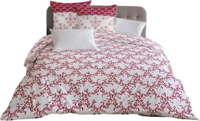 Noorse hoes - HOME LINGE PASSION - Wit - Bordeaux - 220 x 240 cm