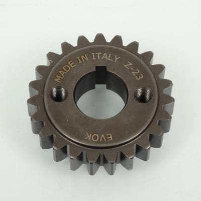 Pignon bout vilebrequin EVOK pour auto Piaggio 50 Ape 2009 à 2017 23 dents Neuf