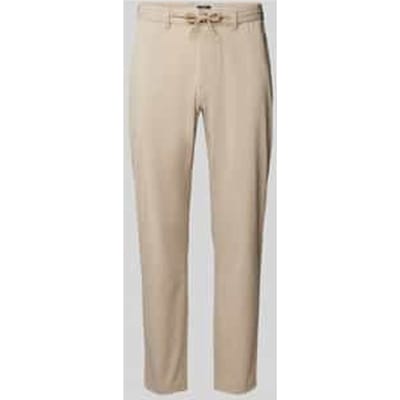 tapered fit stoffen broek met tunnelkoord