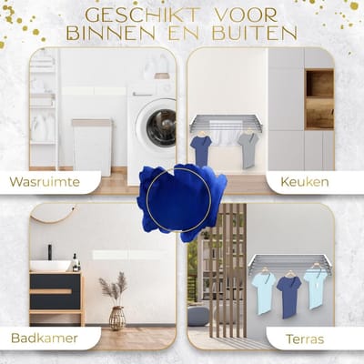 Wanddroogrek - Droogrek Inklapbaar - Wasrek - Droogtoren - Droogrekken -Wit
