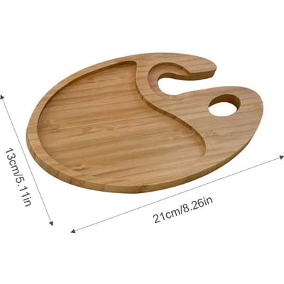 Voorgerechtborden Wijnglashouder Cocktail Charcuterieborden Wijnglas Topper Houten Serveerblad Klein Kaasplankje voor Feestje brown