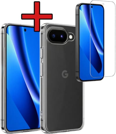 Hoesje - Met Screenprotector - Geschikt voor Google Pixel 10a - Sterk & Shockproof - Telefoon Hoes - Back Cover - Siliconen Case - Telefoonhoes - Transparant