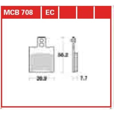 Bremsbelagsatz, ohne Straßenzulassung TRW MOTO MCB708EC