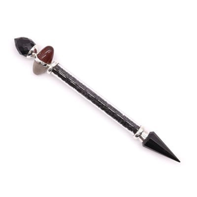 Shiva Lingam Magic Wand - Zwarte Toermalijn & Agaat - Bescherming