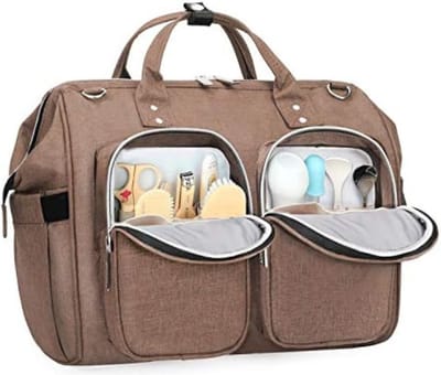Luiertas pop - Verzorginstas pop - Pop verzorgingsset - Luiertas speelgoed - Luiertas speelgoed - 36 x 18 x 34cm - Taupe