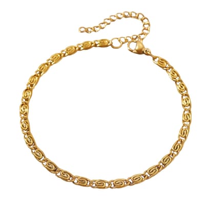 Armband-RVS-swirl-goudkleurig-17+5cm-Charme Bijoux