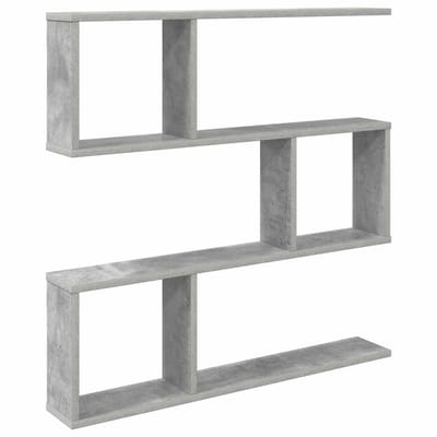 vidaXL - Wandplank - Betongrijs - 80 - x - 12 - x - 79,5 - cm - Bewerkt - hout