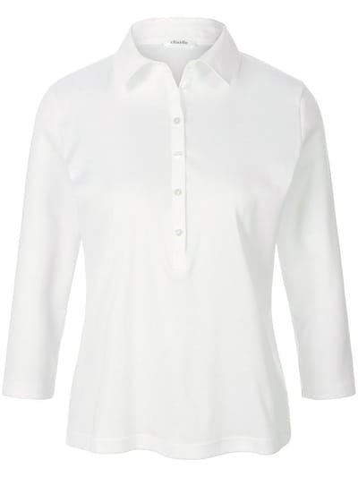 Poloshirt 100% katoen 3/4-mouwen Van Efixelle wit