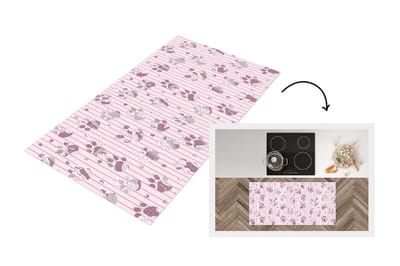 Keukenloper - Loper keuken - Hond - Roze - Patronen - 120x60 cm - Keukenloper vinyl