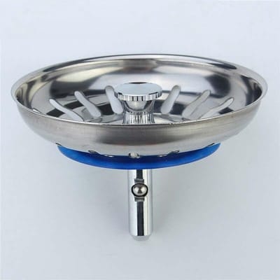Gootsteen Afvoer Plug voor de Keuken - Universeel - Super Sterk - Wasbak - Afvoerstop - Ontstopper - Zeef - Korfplug - Wastafel - 1 Stuk - 80 mm - RVS