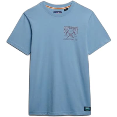 Superdry T-shirt Outdoors Mountain Rlxd Tee M1012358a Vyj Seafoam Blue Mannen Maat - 3XL