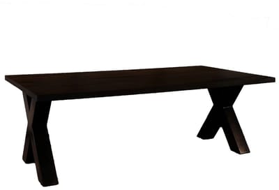 Salontafel x-poot mangohout 130cm zwart Pato side table massief hout mango bijzettafel