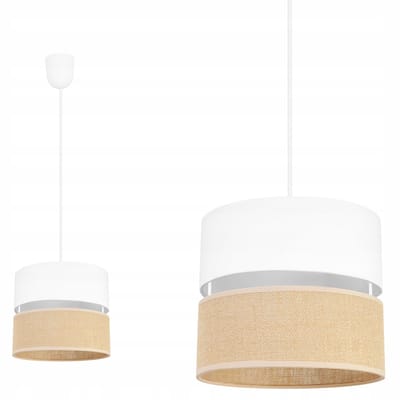 Light Home Juta 2450/20P/JB/1 – Hanglamp – Lampenkap 20 cm – Wit – E27 Fitting – Modern Design