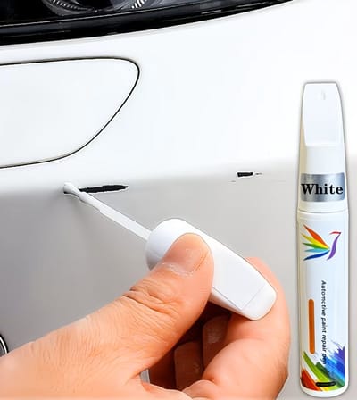 Auto Lakstift Wit – 12ML Touch-Up Pen voor Autolak Reparatie – Kras Reparatie Stift Auto – Anti-Roest Lakstift voor Kleine Krassen & Steenslag – Car Paint Repair Pen