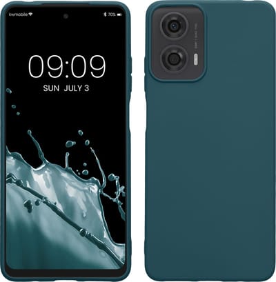 kwmobile telefoonhoesje geschikt voor Motorola Moto G24 / E14 / G04 / G04s - Hoesje voor smartphone - Back cover in petrol